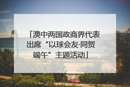 澳中两国政商界代表出席“以球会友·同贺端午”主题活动