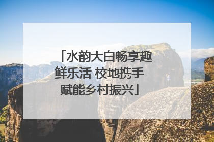 水韵大白畅享趣鲜乐活 校地携手赋能乡村振兴