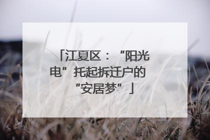 江夏区：“阳光电”托起拆迁户的“安居梦”