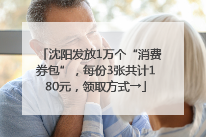 沈阳发放1万个“消费券包”，每份3张共计180元，领取方式→