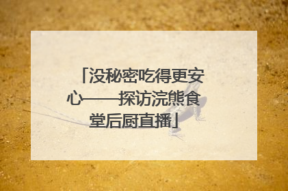 没秘密吃得更安心——探访浣熊食堂后厨直播