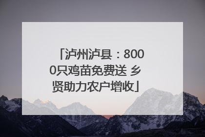 泸州泸县：8000只鸡苗免费送 乡贤助力农户增收