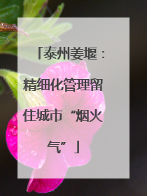 泰州姜堰：精细化管理留住城市“烟火气”