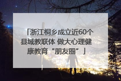 浙江桐乡成立近60个县域教联体 做大心理健康教育“朋友圈”