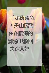 深夜紧急！舟山民警在齐腰深的滩涂里救回失踪大妈