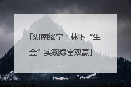 湖南绥宁：林下“生金”实现绿富双赢