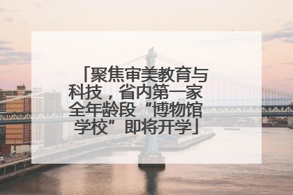聚焦审美教育与科技，省内第一家全年龄段“博物馆学校”即将开学
