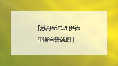 苏丹新总理伊德里斯宣誓就职