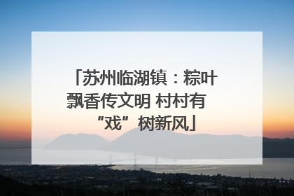 苏州临湖镇：粽叶飘香传文明 村村有“戏”树新风