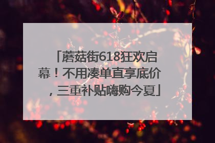 蘑菇街618狂欢启幕！不用凑单直享底价，三重补贴嗨购今夏