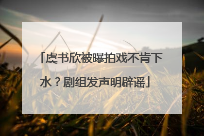 虞书欣被曝拍戏不肯下水？剧组发声明辟谣