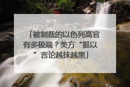 被制裁的以色列高官有多极端？美方“挺以”言论越抹越黑