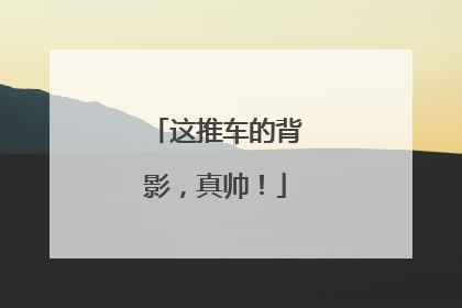 这推车的背影，真帅！