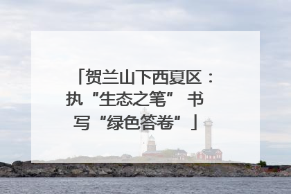 贺兰山下西夏区：执“生态之笔” 书写“绿色答卷”