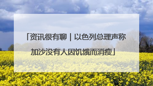资讯很有聊｜以色列总理声称 加沙没有人因饥饿而消瘦