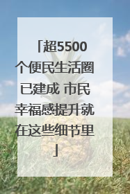 超5500个便民生活圈已建成 市民幸福感提升就在这些细节里