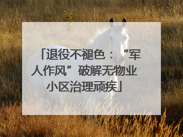 退役不褪色：“军人作风”破解无物业小区治理顽疾
