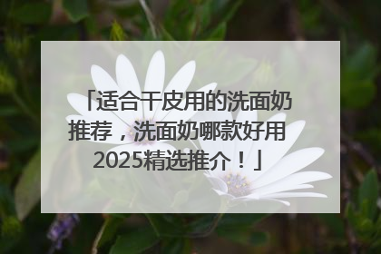 适合干皮用的洗面奶推荐，洗面奶哪款好用2025精选推介！