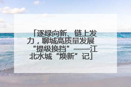 逐绿向新、链上发力，聊城高质量发展“提级换挡”——江北水城“焕新”记