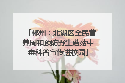 郴州：北湖区全民营养周和预防野生蘑菇中毒科普宣传进校园