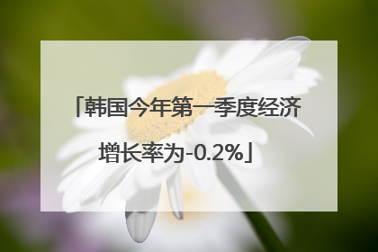 韩国今年第一季度经济增长率为-0.2%