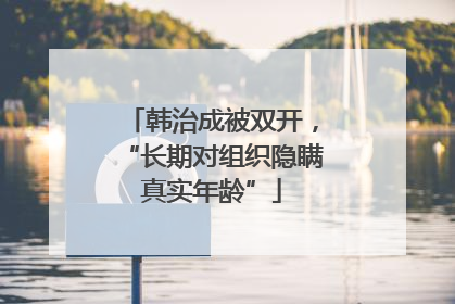 韩治成被双开，“长期对组织隐瞒真实年龄”
