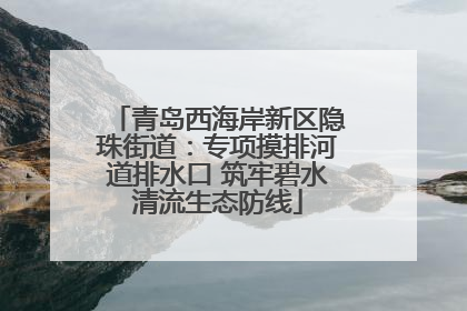 青岛西海岸新区隐珠街道：专项摸排河道排水口 筑牢碧水清流生态防线
