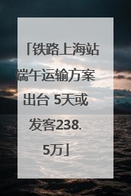 铁路上海站端午运输方案出台 5天或发客238.5万