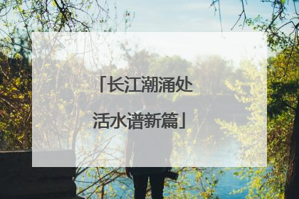 长江潮涌处 活水谱新篇