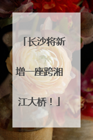 长沙将新增一座跨湘江大桥！
