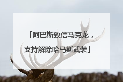 阿巴斯致信马克龙，支持解除哈马斯武装