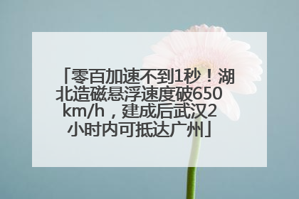 零百加速不到1秒！湖北造磁悬浮速度破650km/h，建成后武汉2小时内可抵达广州
