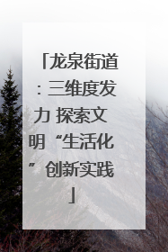 龙泉街道：三维度发力 探索文明“生活化”创新实践