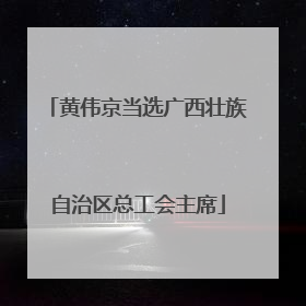 黄伟京当选广西壮族自治区总工会主席