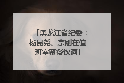 黑龙江省纪委：杨昆尧、宗刚在值班室聚餐饮酒