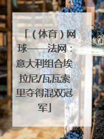 （体育）网球——法网：意大利组合埃拉尼/瓦瓦索里夺得混双冠军