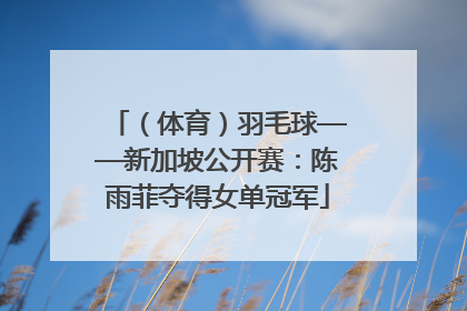 （体育）羽毛球——新加坡公开赛：陈雨菲夺得女单冠军