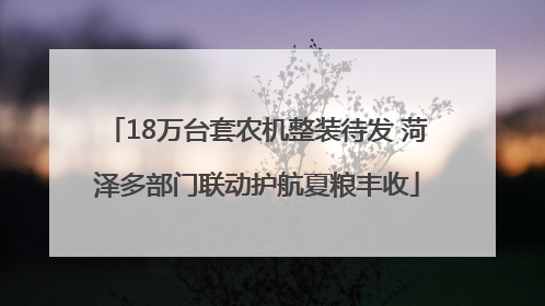 18万台套农机整装待发 菏泽多部门联动护航夏粮丰收