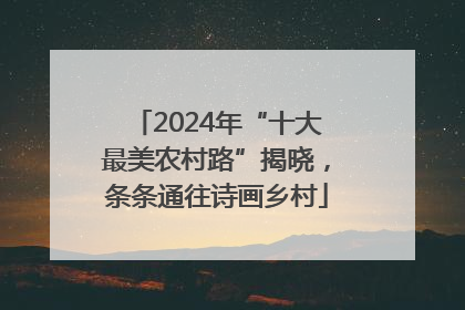 2024年“十大最美农村路”揭晓，条条通往诗画乡村