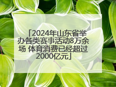 2024年山东省举办各类赛事活动8万余场 体育消费已经超过2000亿元