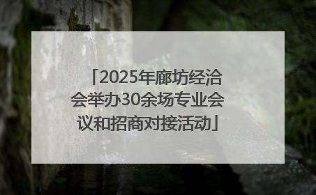 2025年廊坊经洽会举办30余场专业会议和招商对接活动