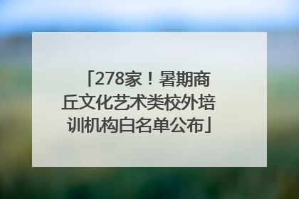 278家！暑期商丘文化艺术类校外培训机构白名单公布