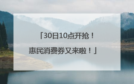 30日10点开抢！惠民消费券又来啦！