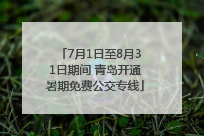 7月1日至8月31日期间 青岛开通暑期免费公交专线