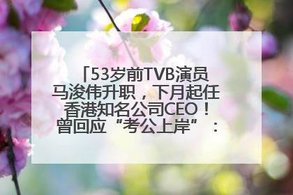 53岁前TVB演员马浚伟升职，下月起任香港知名公司CEO！曾回应“考公上岸”：真不是公务员