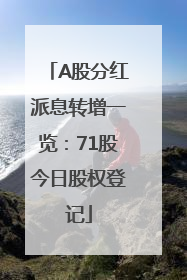 A股分红派息转增一览：71股今日股权登记